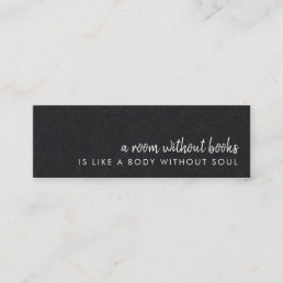 A Room without Books | Modern Black Bookmark Card