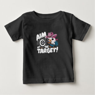 A rooster aiming a target shooting rifle baby T-Shirt