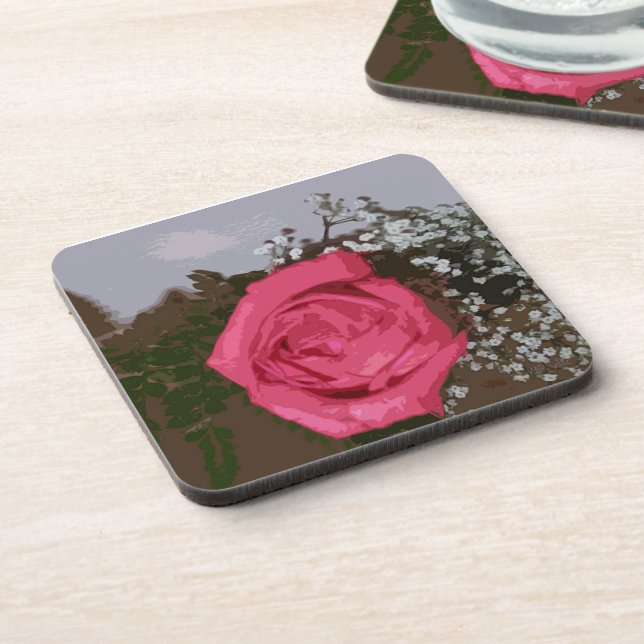 A Rose Beverage Coaster (Left Side)
