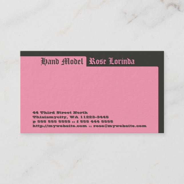 A Rose by Another Name Business Card (Front)
