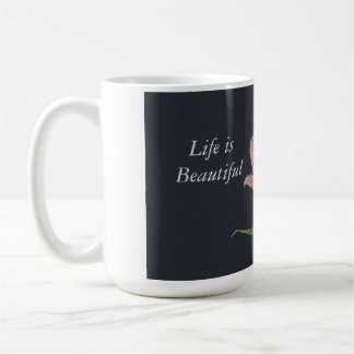 A rose design coffee mug