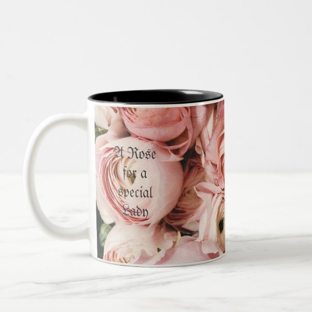 A rose for a special lady Two-Tone coffee mug (Left)