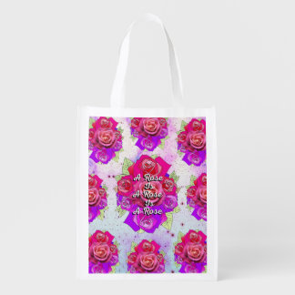 A Rose is a Rose is a Rose Grocery Bag