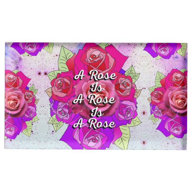 A Rose is a Rose is a Rose Place Card Holder (Front)