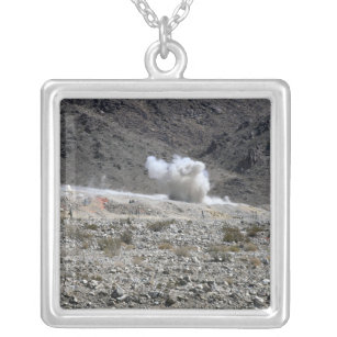 A round from an AT-4 small rocket launcher Silver Plated Necklace
