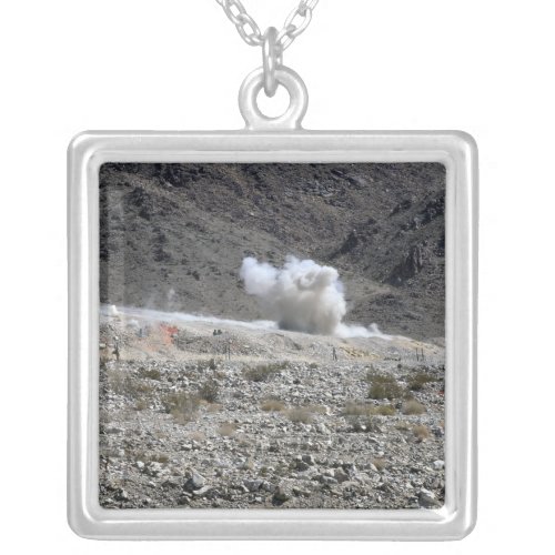 A round from an AT_4 small rocket launcher Silver Plated Necklace
