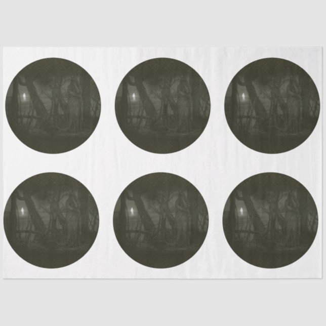 A Round Gothic Halloween Series Design 4 Tissue Paper (Front)