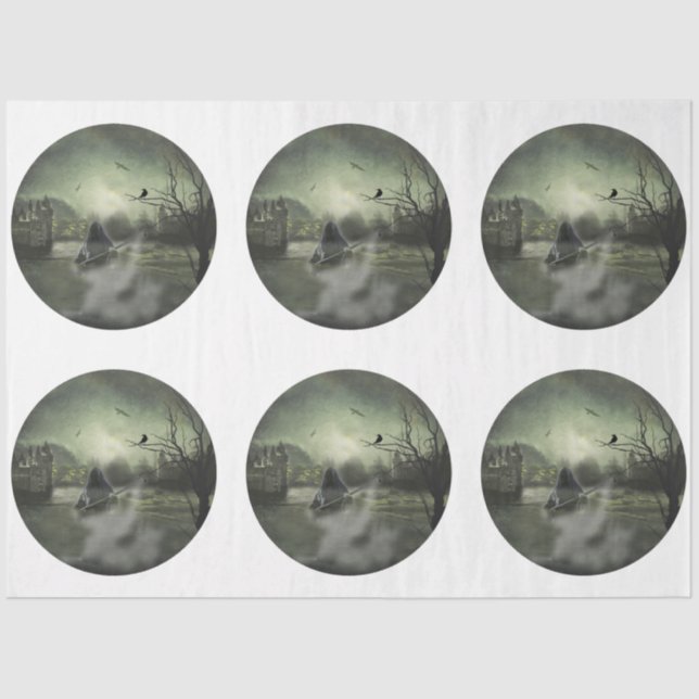 A Round Gothic Halloween Series Design 8 Tissue Paper (Front)