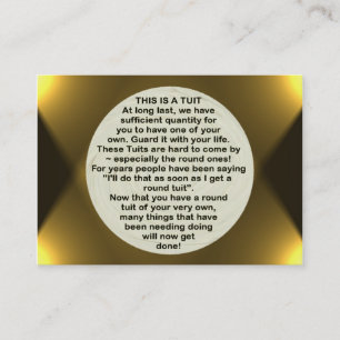 A Round Tuit calendar ~ Chubby Biz card
