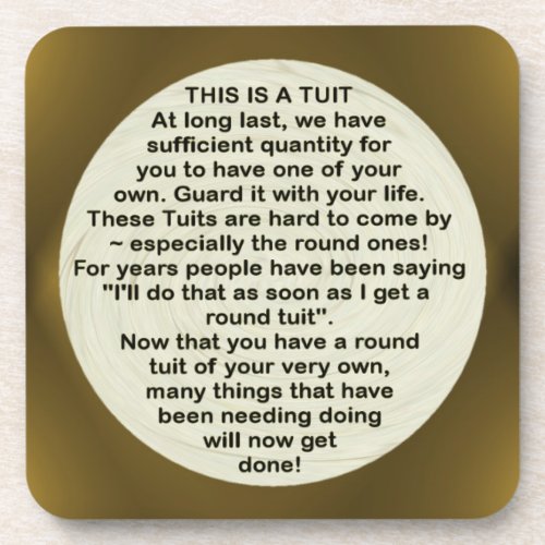 A Round Tuit  Cork Coaster