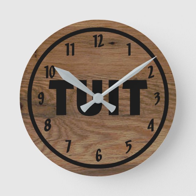 A Round Tuit Funny  Round Clock (Front)