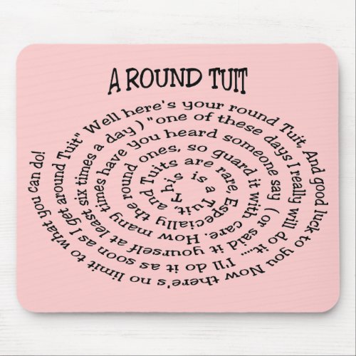 A Round Tuit Pink Mousepad