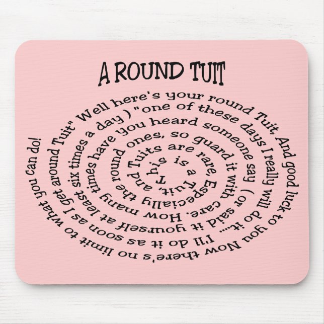 A Round Tuit Pink Mousepad (Front)