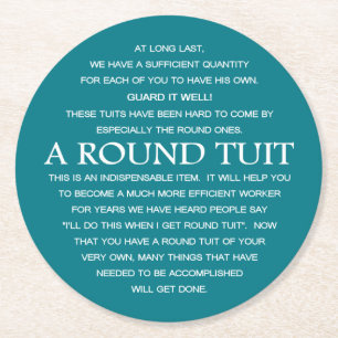 A Round Tuit Plate Paper Coaster
