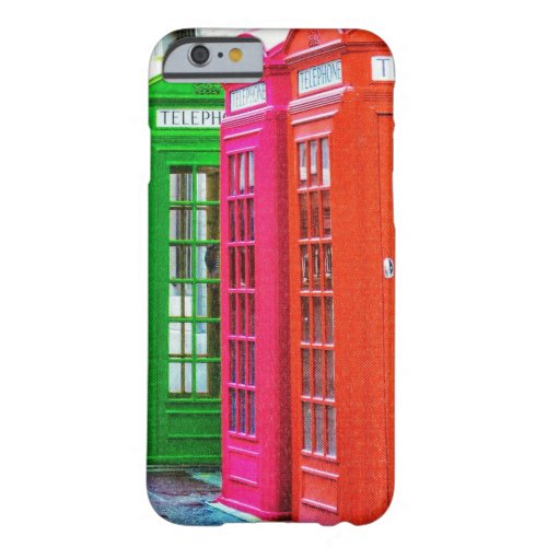 A Row of Brightly Colored Telephone Boxes Barely There iPhone 6 Case