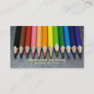 A Row of Colored Pencils. Business Card
