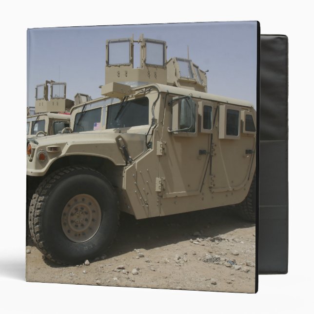 A row of humvees from Task Force Military Polic Binder (Front/Inside)