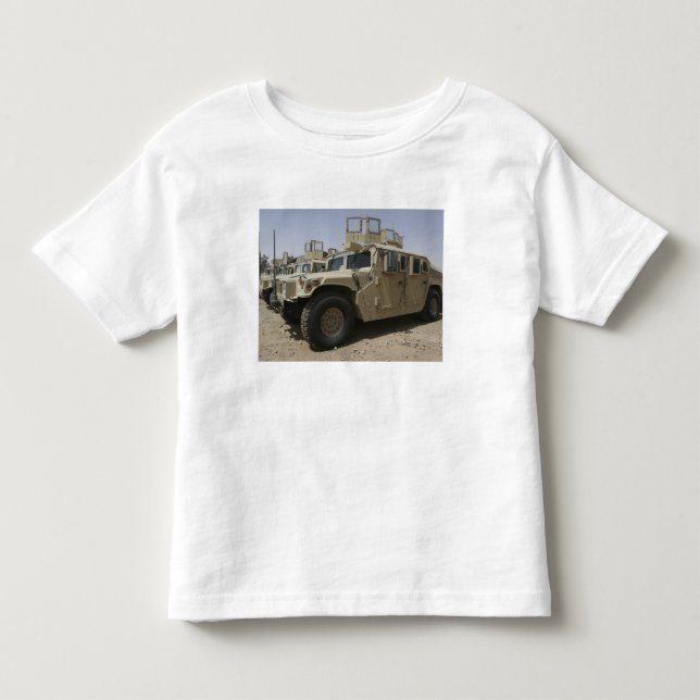 A row of humvees from Task Force Military Polic Toddler T-shirt (Front)