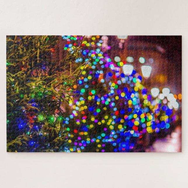 A Row Of Illuminated Christmas Trees Jigsaw Puzzle (Horizontal)