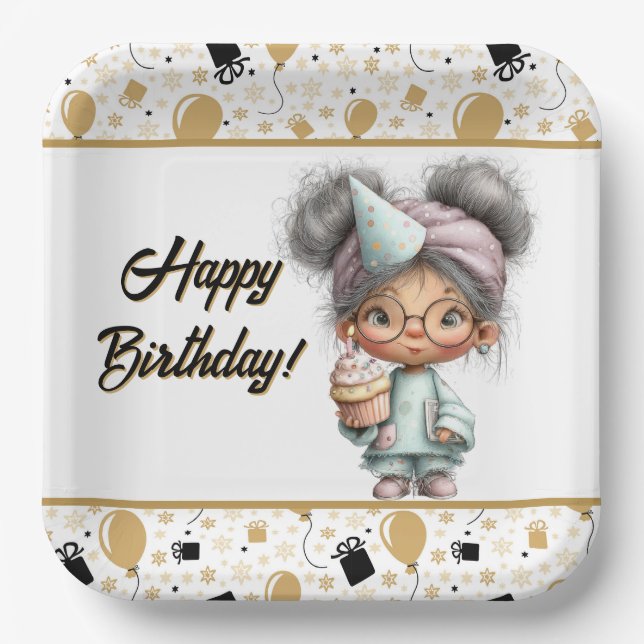 A Royal Birthday Celebration  Paper Plates (Front)