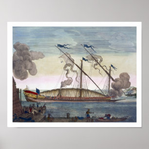 A Royal Galley (Spanish or Portuguese) rowed by sl Poster