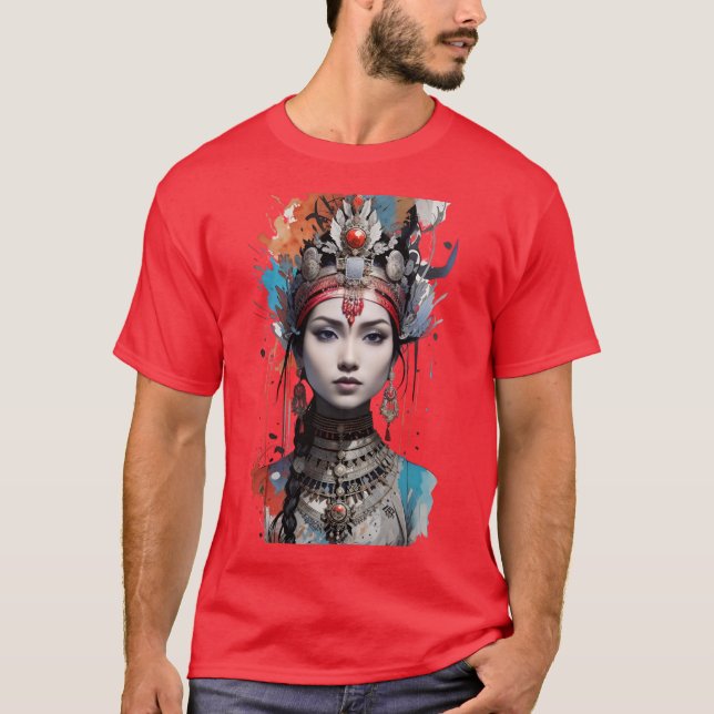 A Royal Look a Beautiful Ancient Indian Queen  T-Shirt (Front)