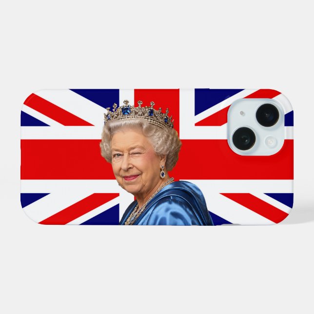 A Royal Wink No 2 British Flag iPhone 15 Case (Back Horizontal)