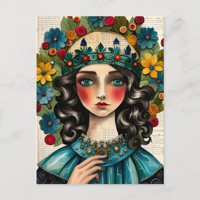 A Royal Woman Collage Postcard (Front)