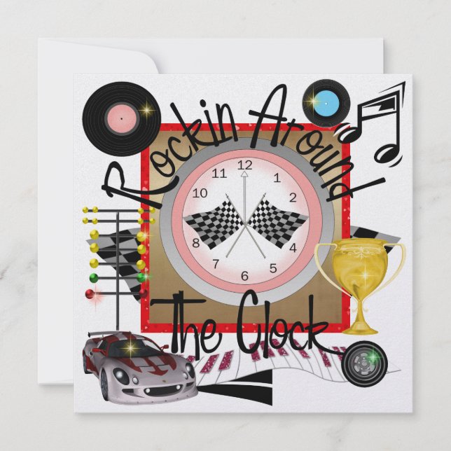 A Royally Rockin' Racing Party - SRF Invitation (Front)