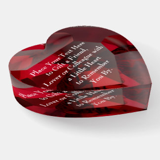A Ruby Red  Heart - "Personalized" Keepsake Paperweight