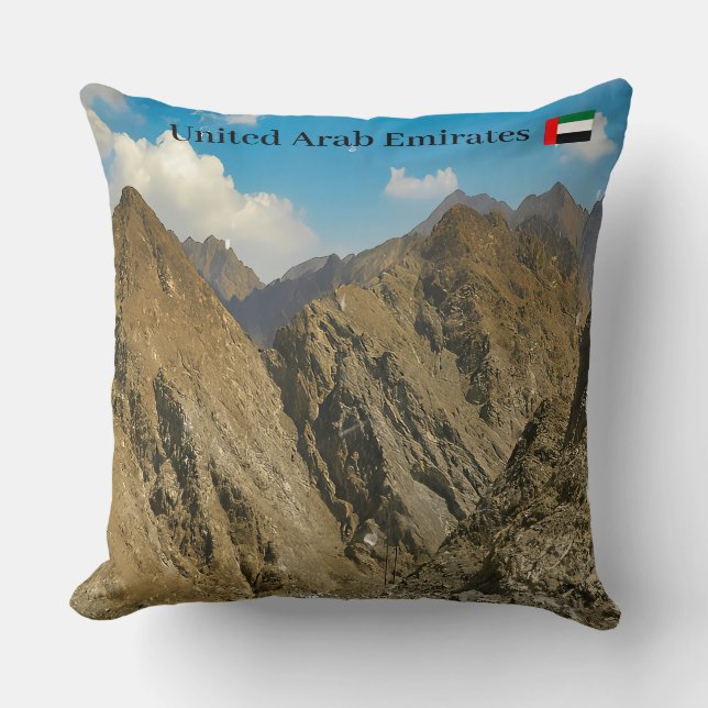 A rugged mountain pass Mug Throw Pillow (Front)