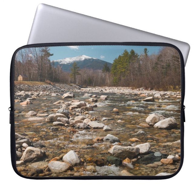 A running stream river with clear water flowing wi laptop sleeve (Front)