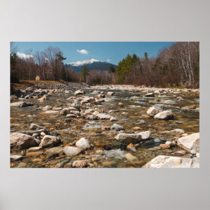 A running stream river with clear water flowing wi poster