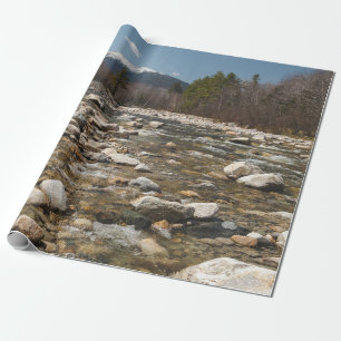 A running stream river with clear water flowing wi wrapping paper