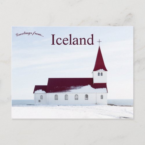 A Rural Church in Vic Iceland Postcard