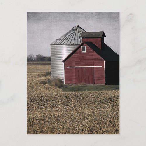 A Rural Farm Scene After Harvest Postcard