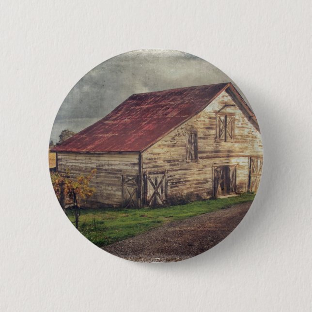 A Rustic Barn Pinback Button (Front)