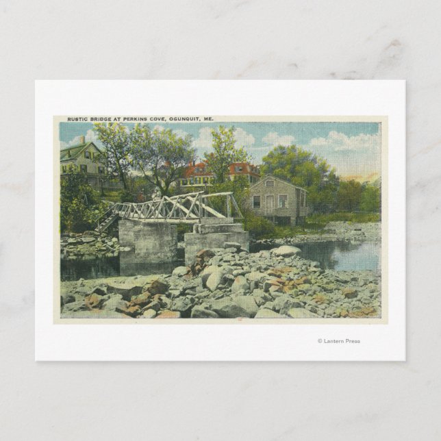 A Rustic Bridge at Perkins Cove Scene Postcard (Front)