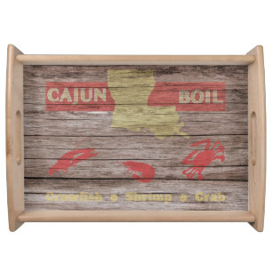 A Rustic Cajun Boil Sign Serving Tray