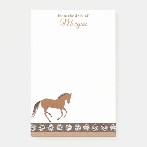 A Rustic Horse Faux Leather From The Desk Of Pony Post_it Notes