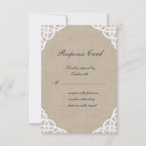 A Rustic Lace &amp; Burlap RSVP