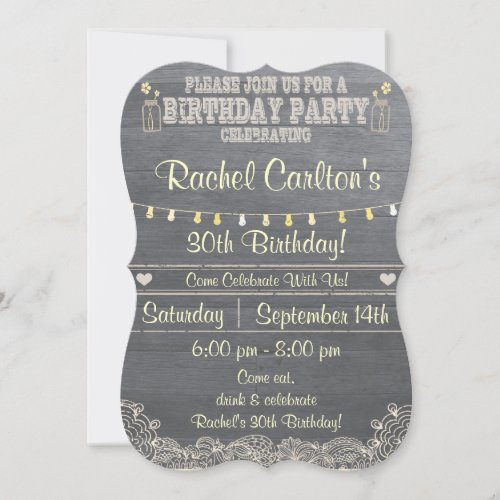 A Rustic Mason Jar Birthday Party Invitation