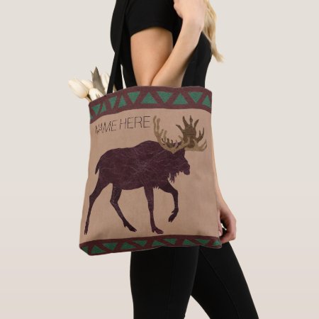 A Rustic Moose Faux Leather-look Fashion Chic Tote Bag