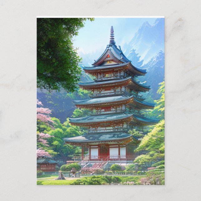 A Rustic Pagoda Postcard (Front)