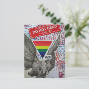 A Safe Space Flying Elephant Fantasy Collage Postcard