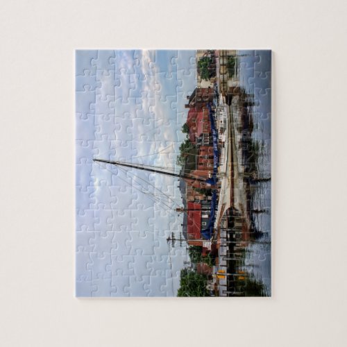 A Sailboat in Annapolis Harbor Jigsaw Puzzle