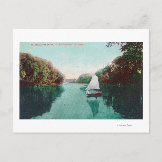 A Sailboat on the Feather RiverMarysville, CA Postcard (Front)
