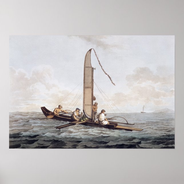 A Sailing Canoe of Otaheite Poster (Front)