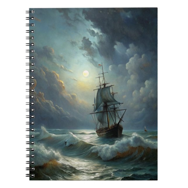 A sailing ship in the ocean notebook (Front)