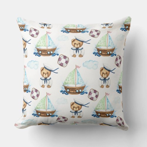 A Sailing We Go Throw Pillow